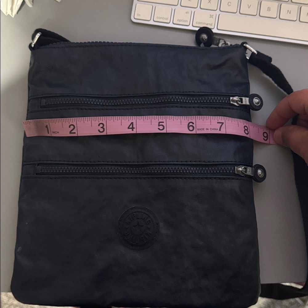 Kipling Navy Blue Zipper Crossbody Three Compartments Adjustable Strap - Picture 2 of 5
